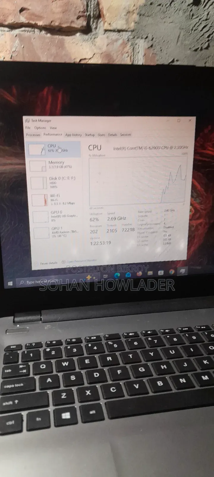 Laptop HP 15-Dy1031wm 8GB Intel Core I5 HDD 1T
