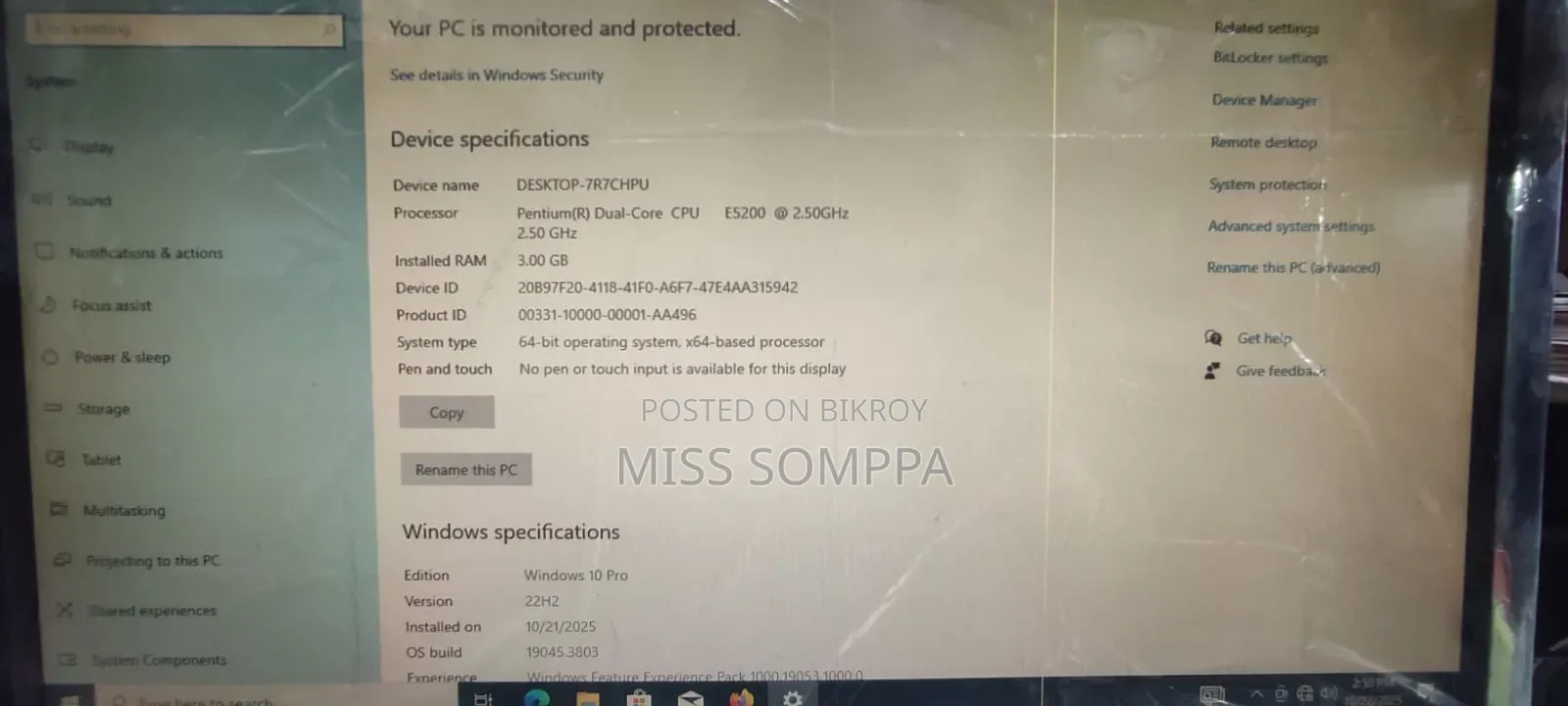 Desktop Computer 4GB Intel HDD 1T