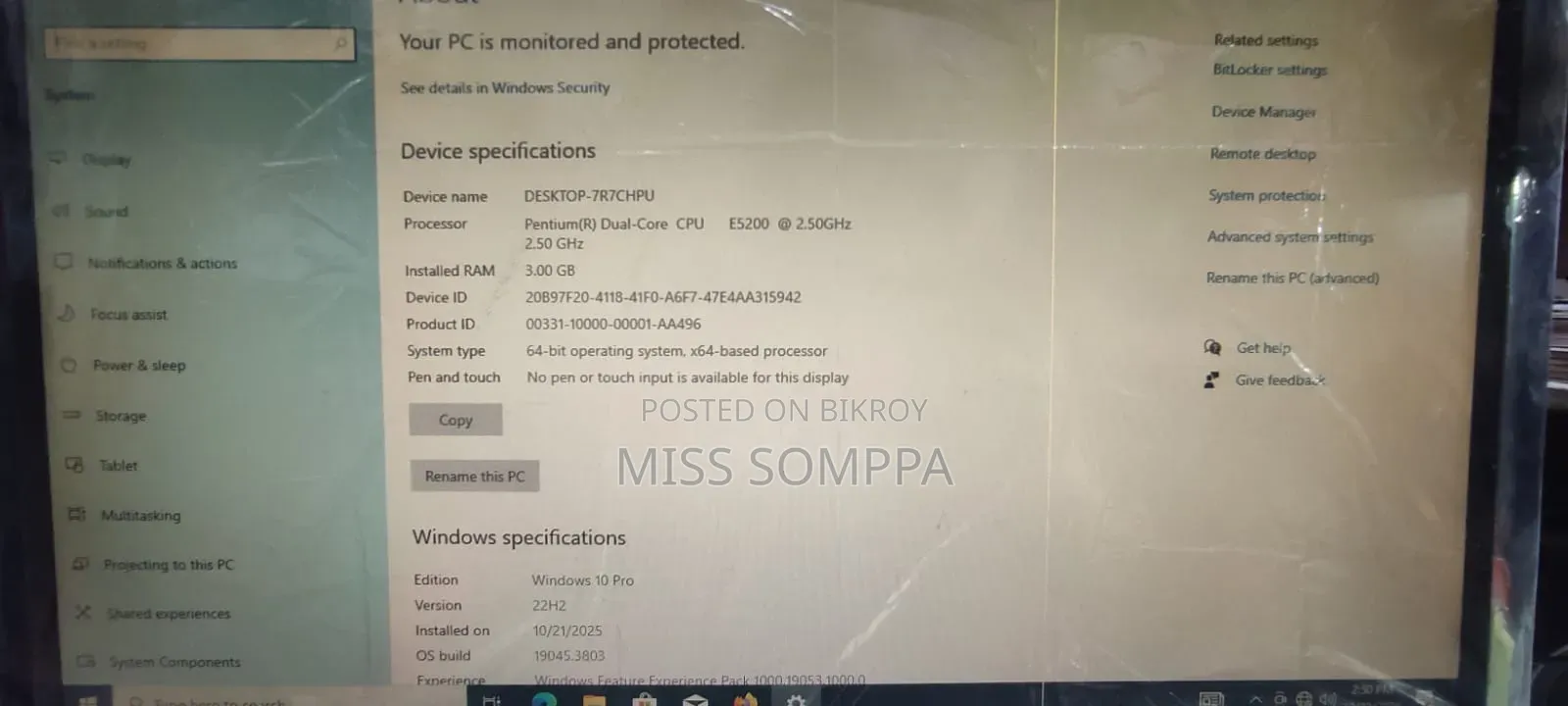 Desktop Computer 4GB Intel HDD 1T