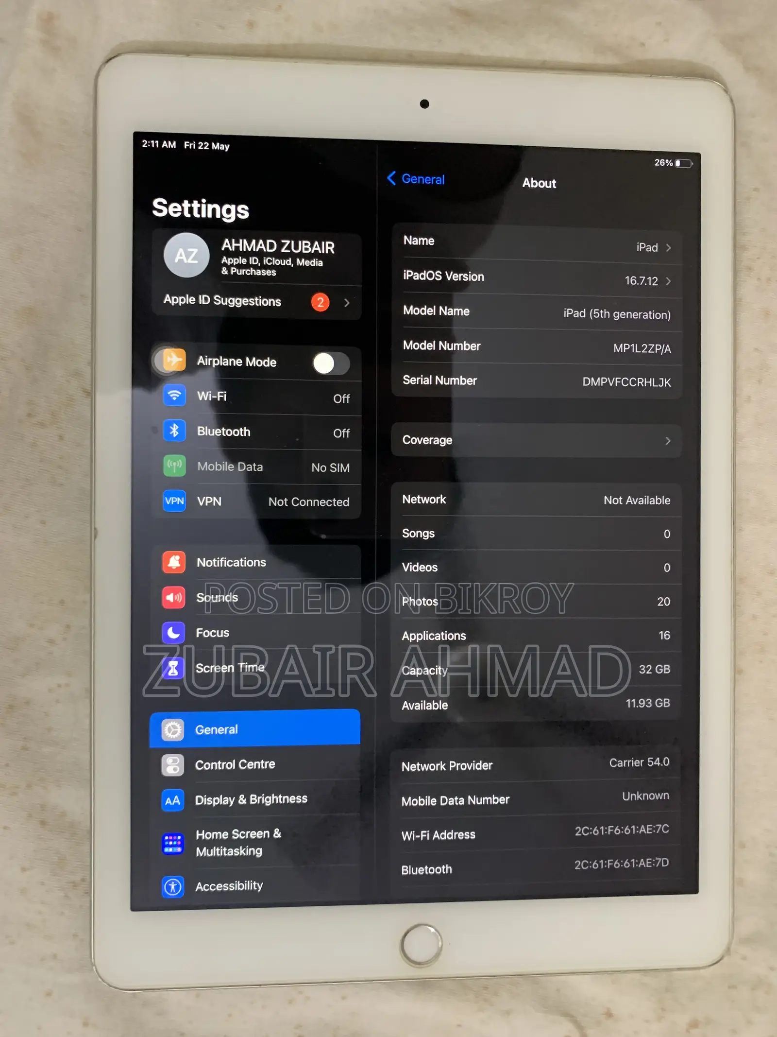 Apple iPad 5 (2022) 32 GB White