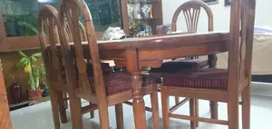সেগুন কাঠের ৬ চেয়ারের ডাইনিং টেবিল