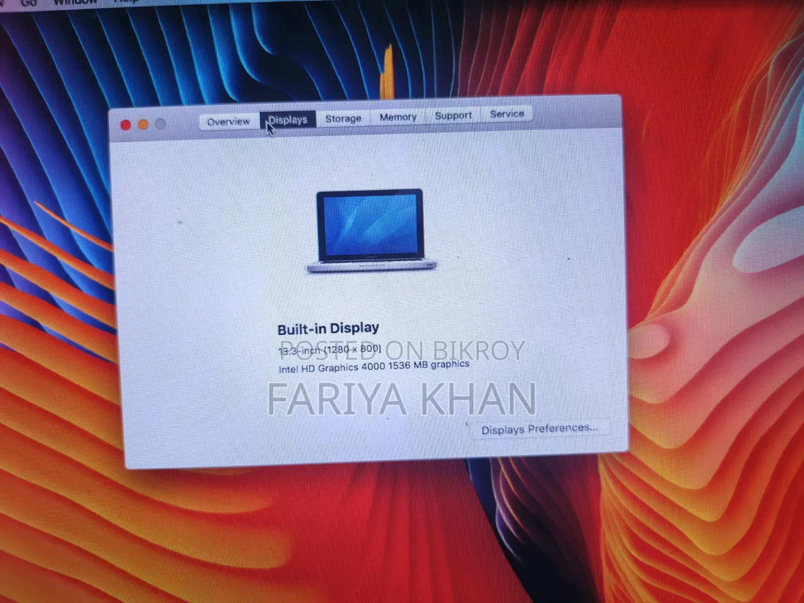 Laptop Apple MacBook 2012 8GB Intel Core I5 SSD 256GB