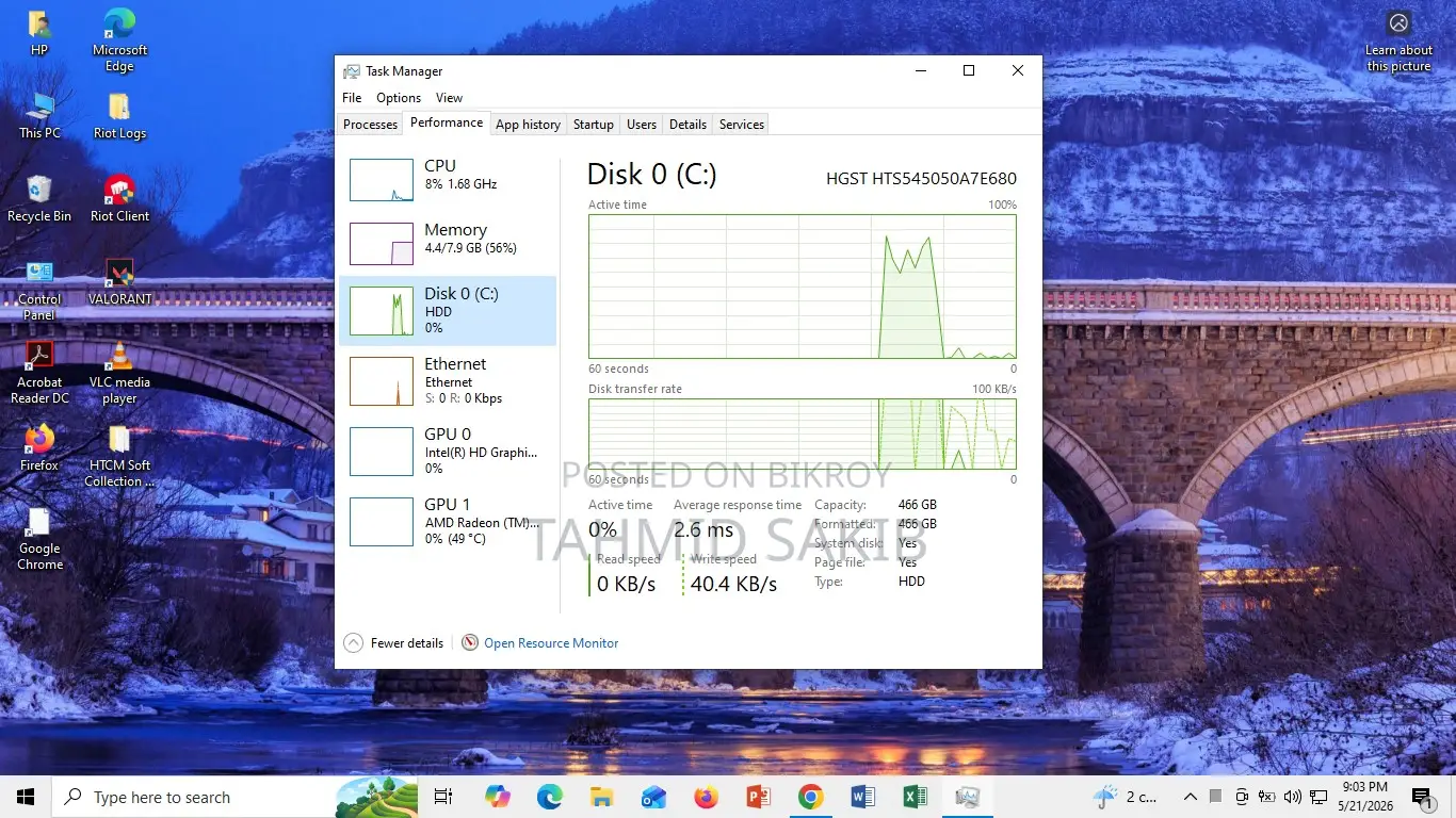 ল্যাপটপ HP 15 8GB Intel Core 5 HDD 500GB