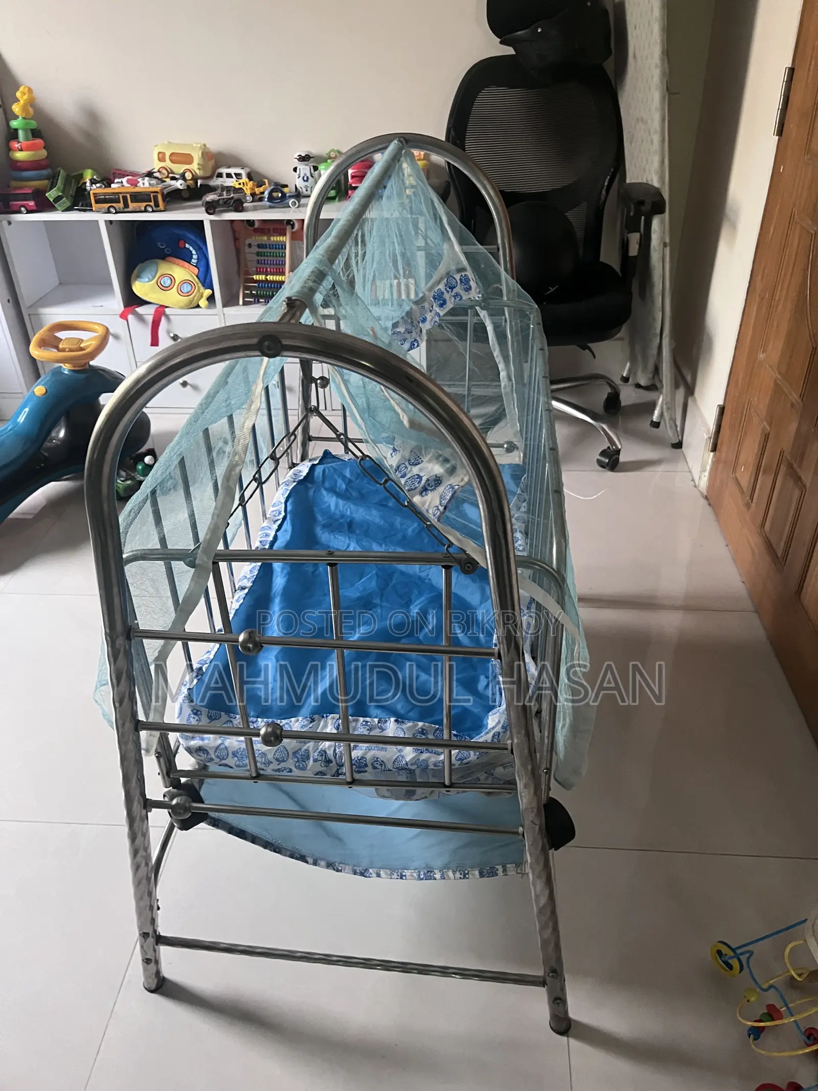 বেবি দোলনা / Baby Cradle Steel With Mosquito Net