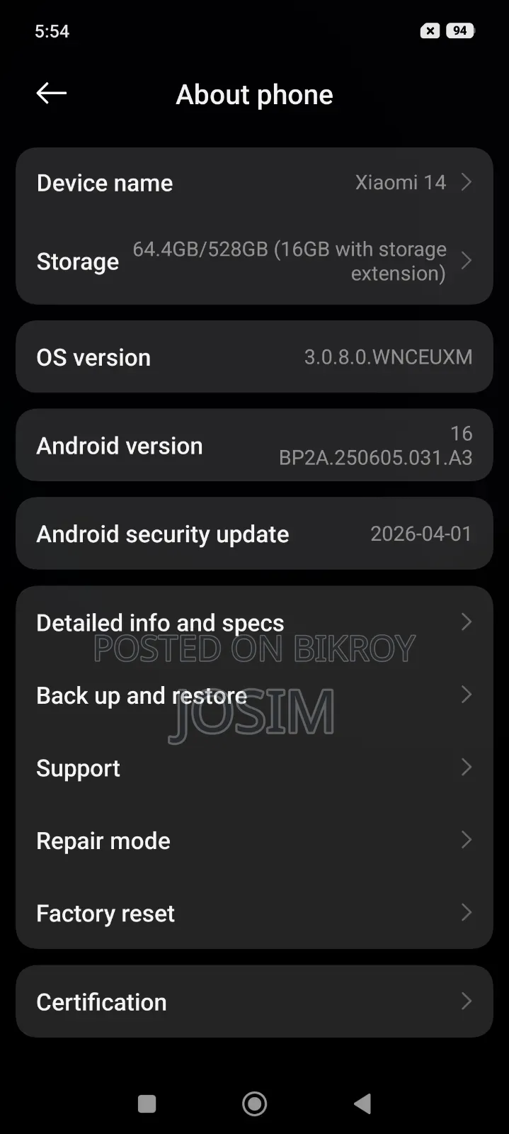 New Xiaomi Redmi 4 GB Black