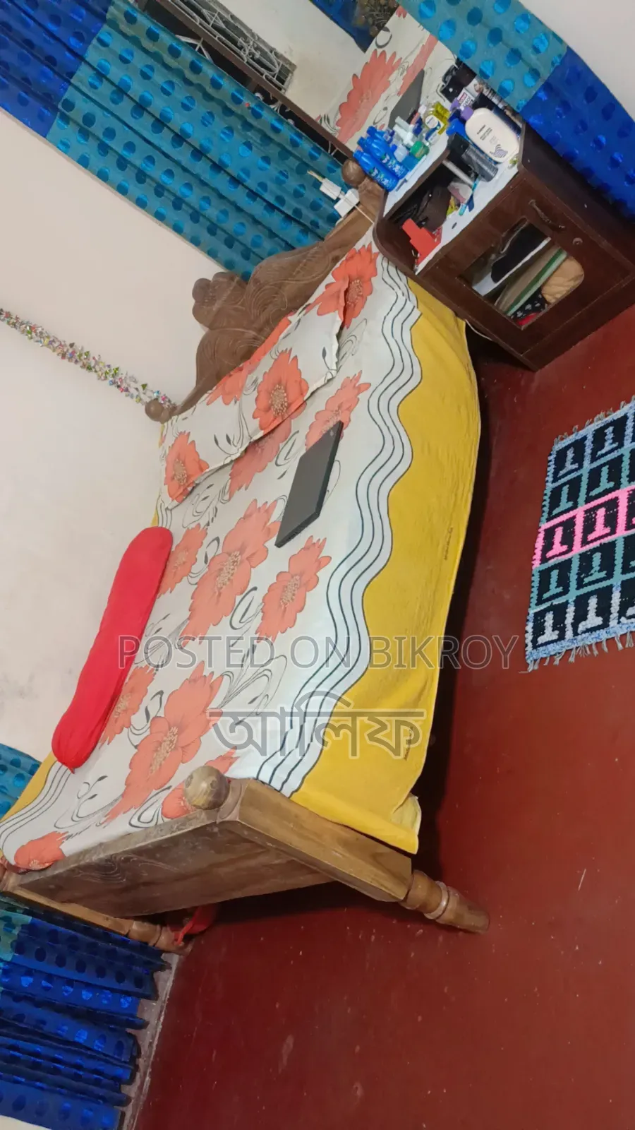 Bed, Mattress, and Dressing Table for Sale
