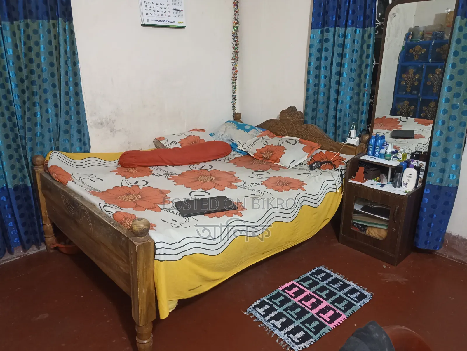 Bed, Mattress, and Dressing Table for Sale