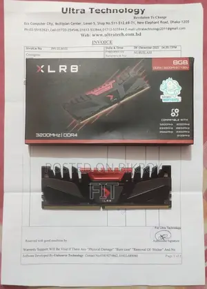 Pny 8GB DDR4 3200MHz Gaming RAM