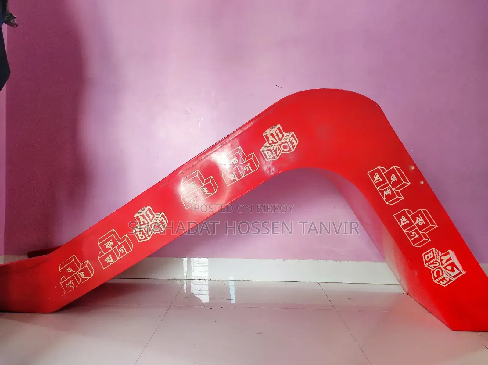 Kids Outdoor Playground Equipment - Red Slide With Stairs