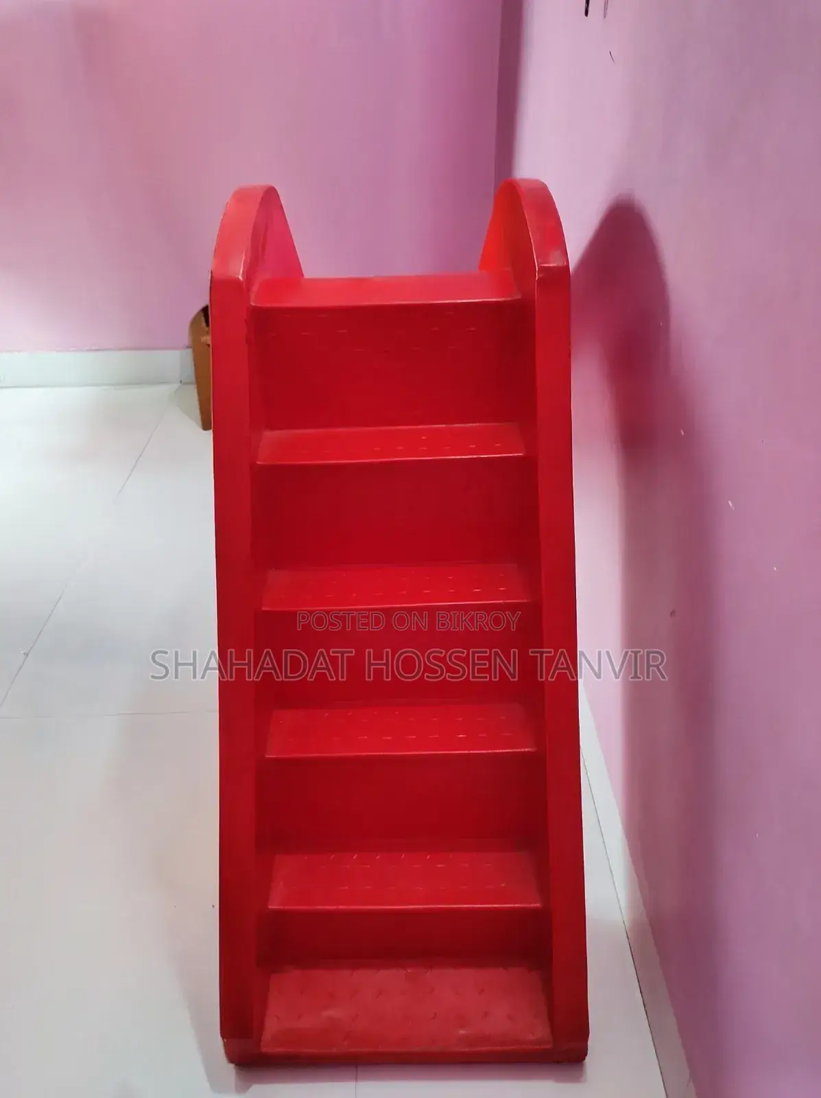 Kids Outdoor Playground Equipment - Red Slide With Stairs