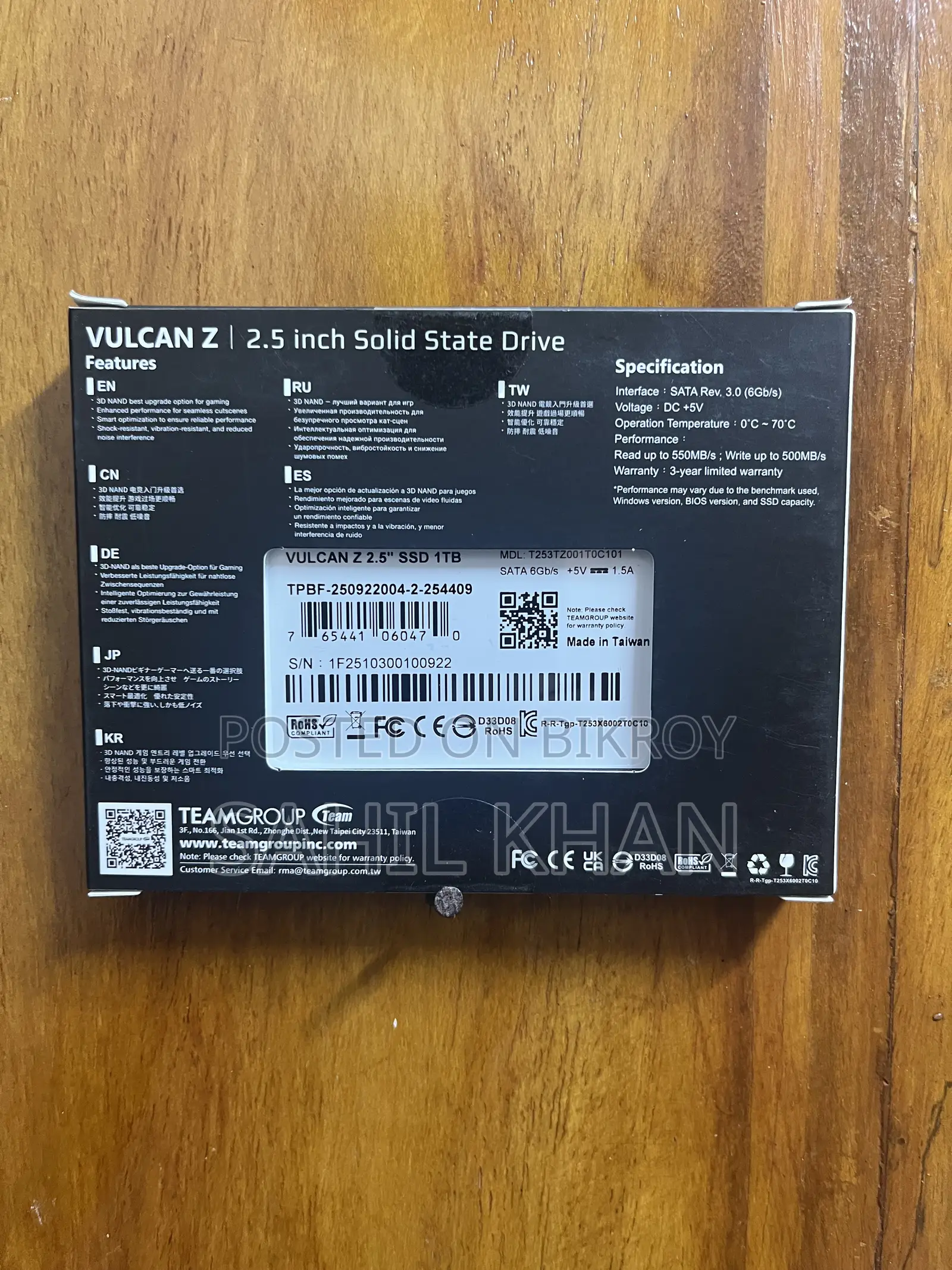 T-Force Vulcan Z 1tb SSD (Brand New+ Intact)