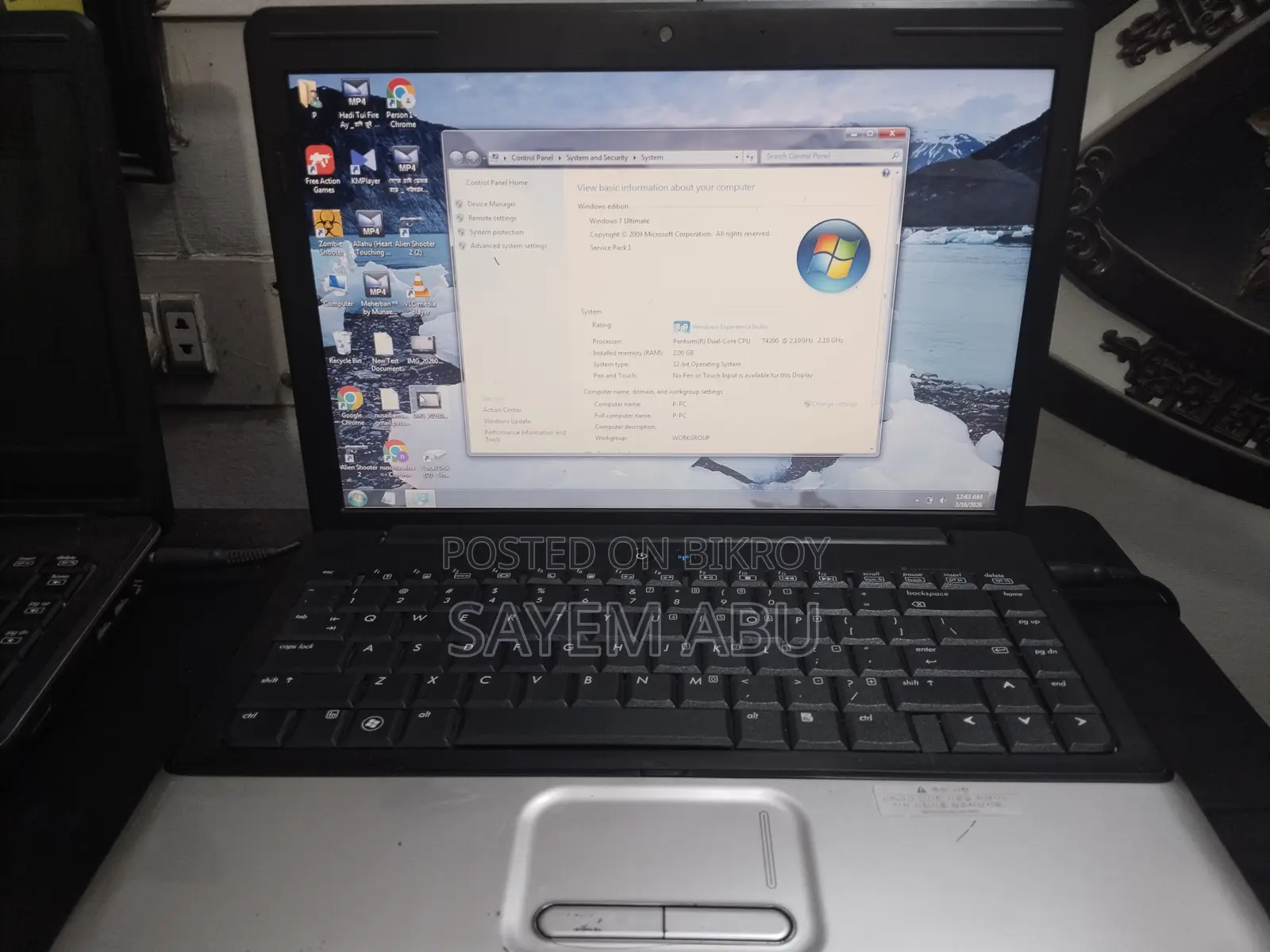 Laptop HP Compaq Presario CQ40 3GB Intel HDD 256GB
