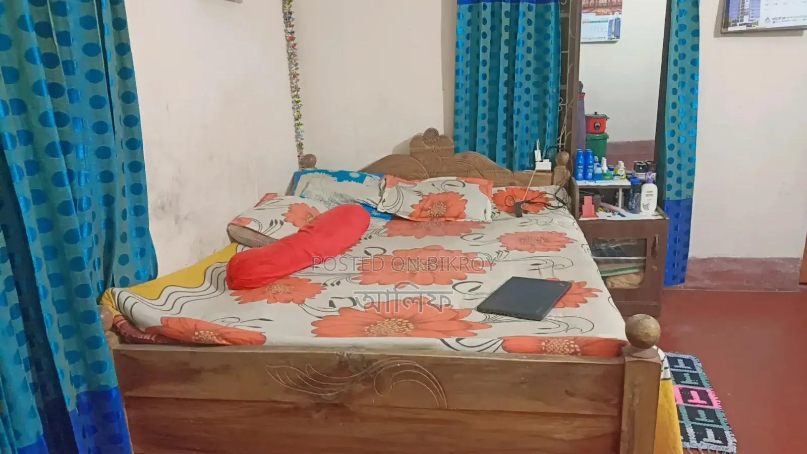 Bed, Mattress, and Dressing Table for Sale