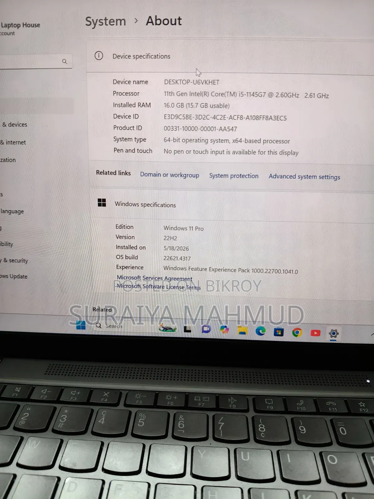 Laptop Lenovo ThinkPad X13 Gen 2 16GB Intel Core I5 SSD 256GB
