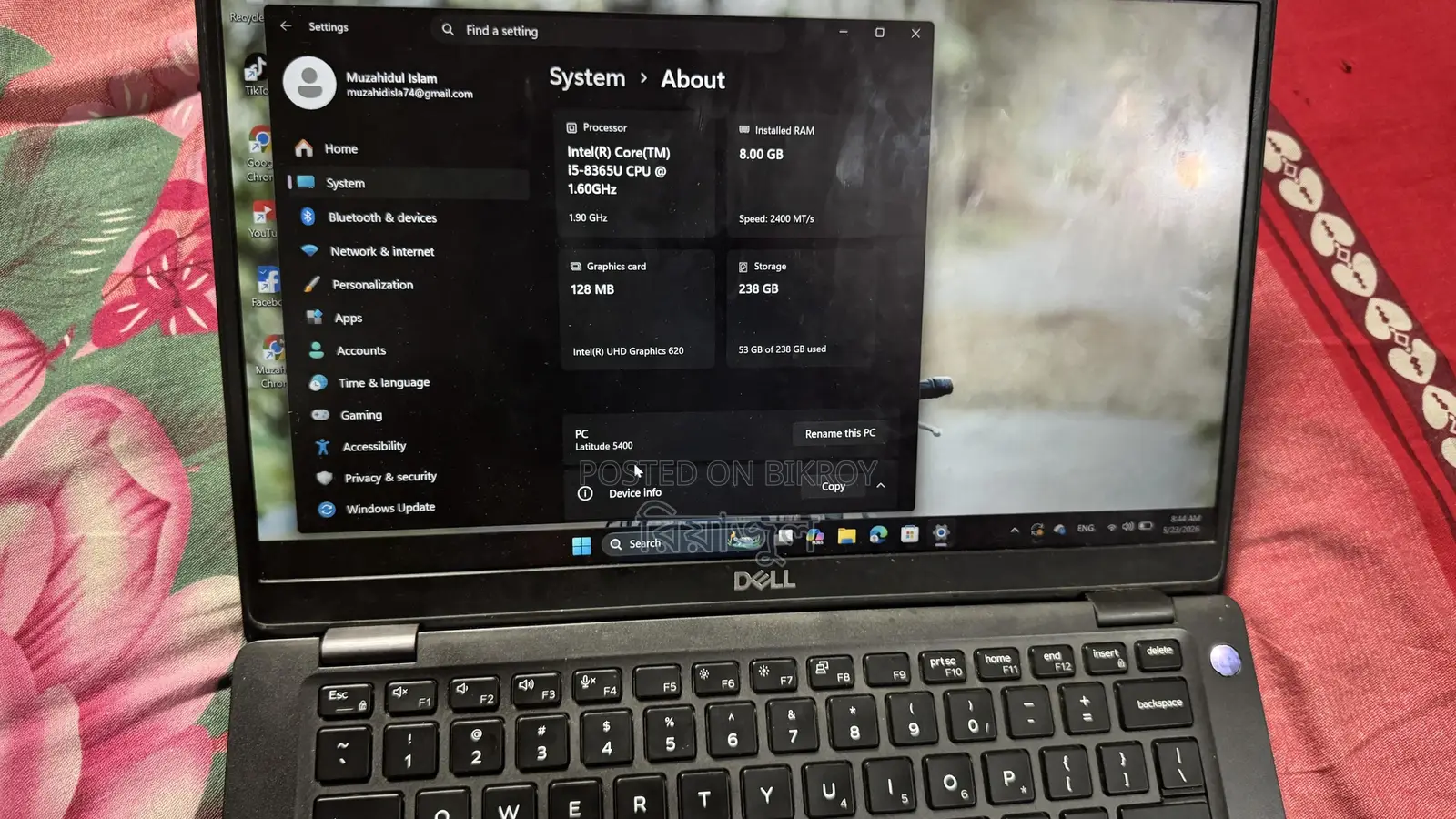 Laptop Dell Latitude 5400 8GB Intel Core I5 SSD 256GB