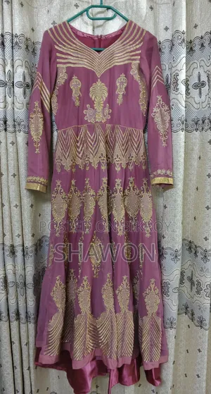 Net Embroidery New Stylish Party Long Gown Dress for Women With Kenken