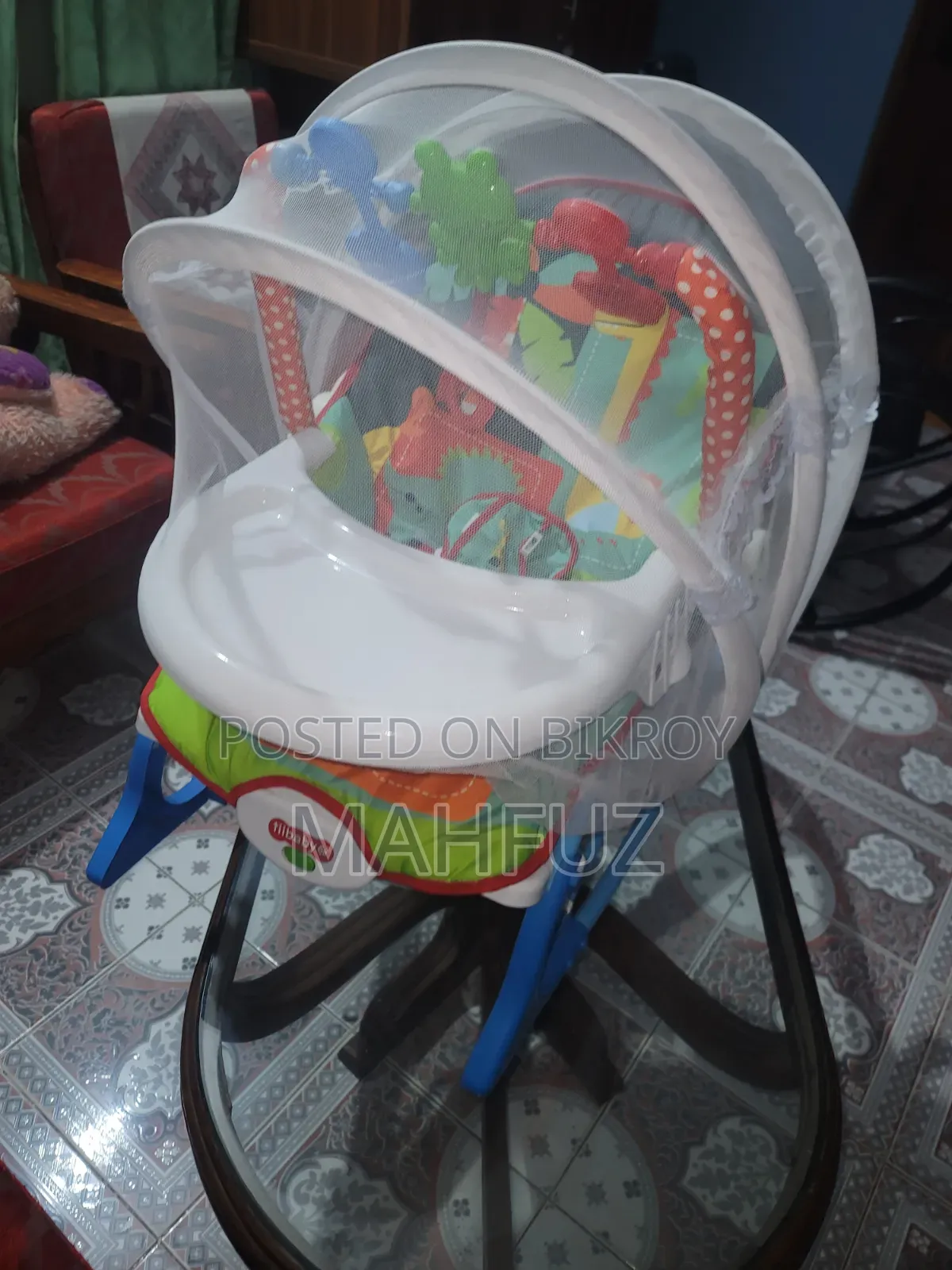 Baby Rocking Dining Chair With Mosquito Net
