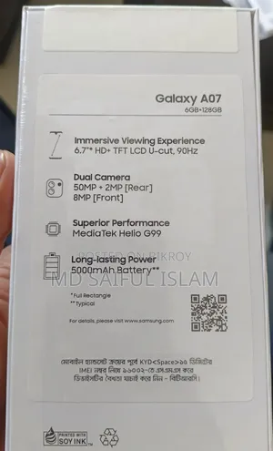 New Samsung Galaxy A07 128 GB Black