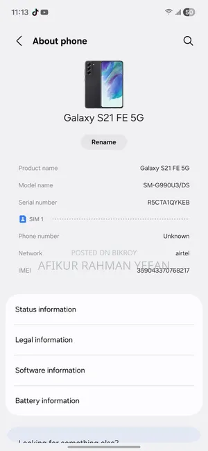 Samsung Galaxy S21 FE 5G 128 GB Black