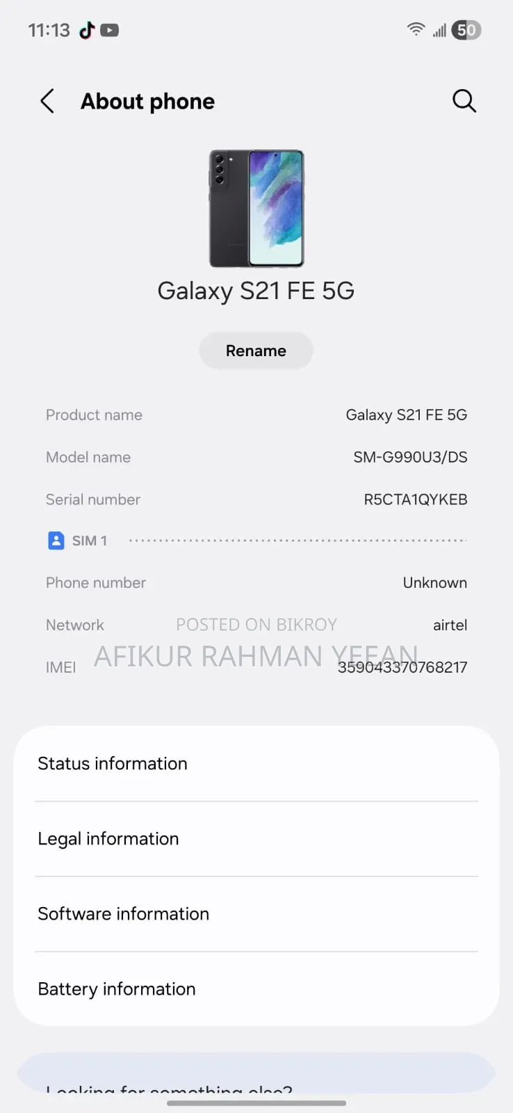 Samsung Galaxy S21 FE 5G 128 GB Black