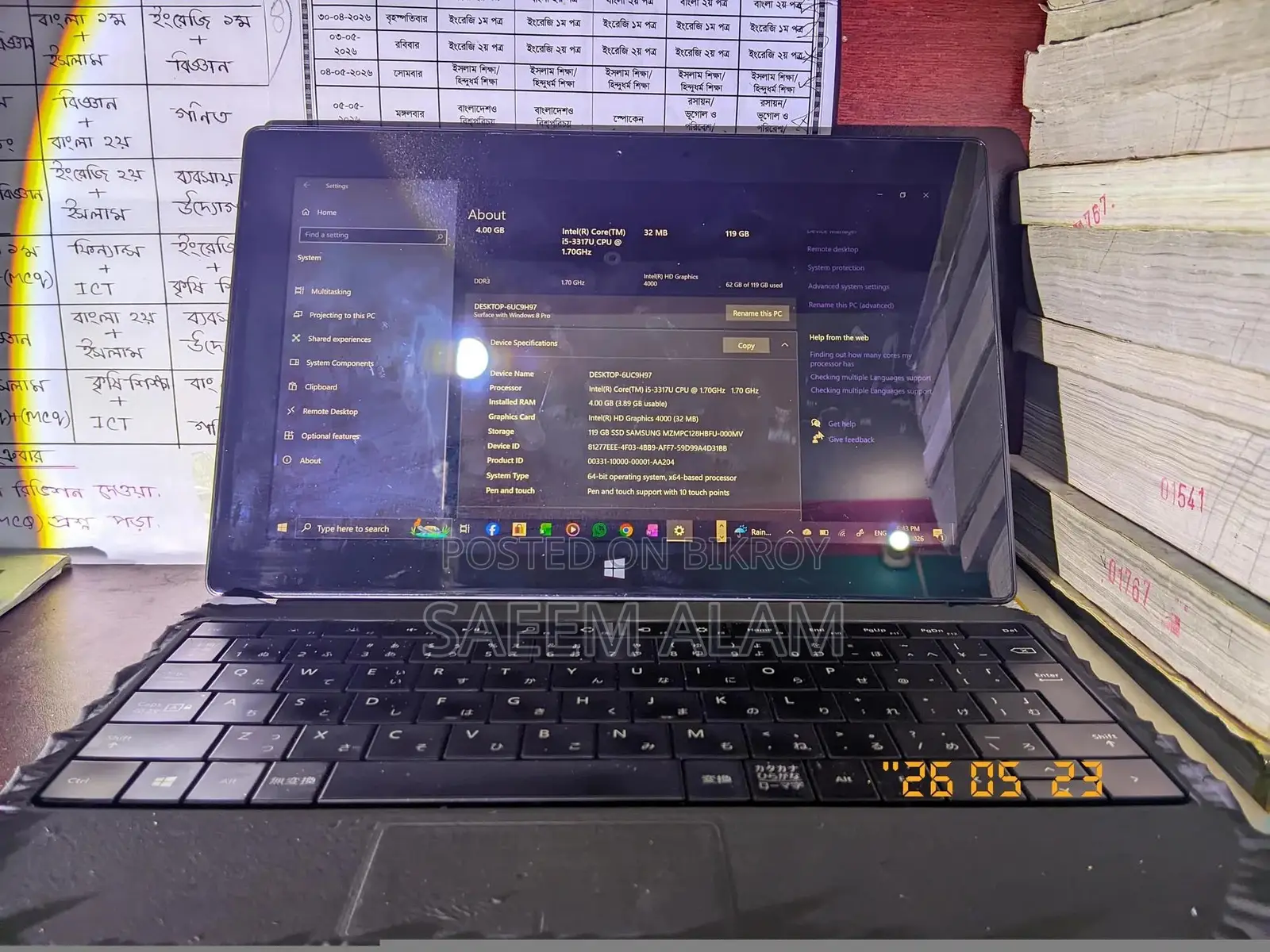 Laptop Microsoft Surface Pro 8 4GB Intel Core I5 SSD 128GB