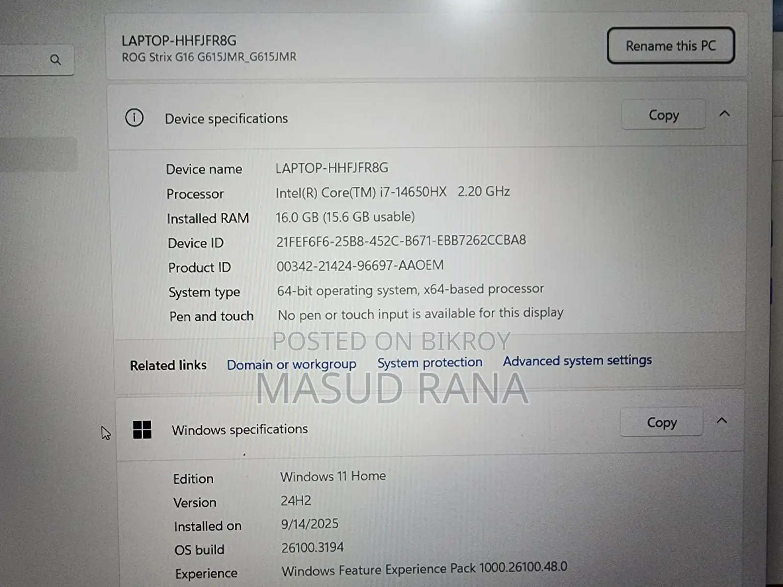 New Laptop Asus ROG Strix G16 G614 16GB Intel Core I7 SSD 1T