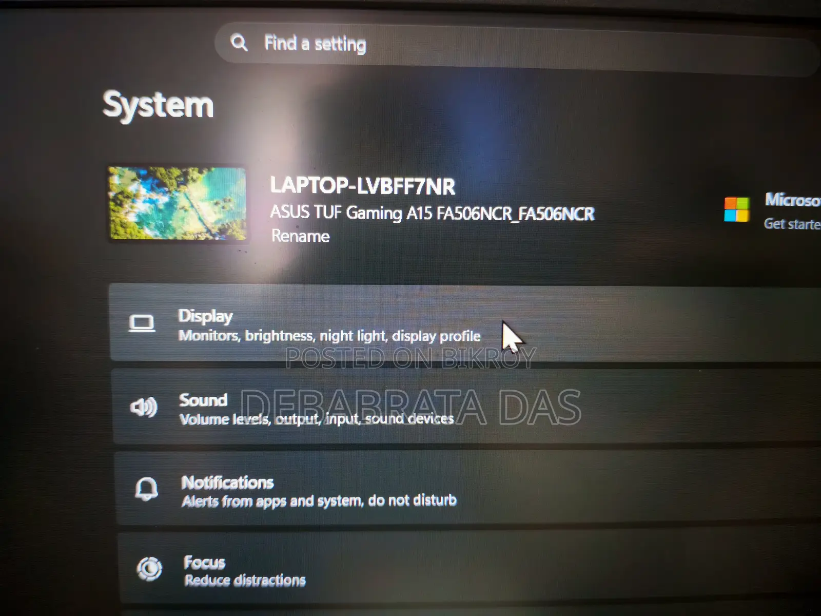 Laptop Asus TUF Gaming A15 8GB AMD Ryzen 7 SSD 512GB