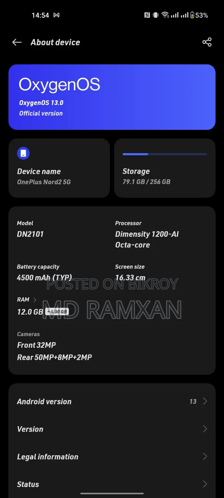 OnePlus Nord 2 5G 256 GB Blue