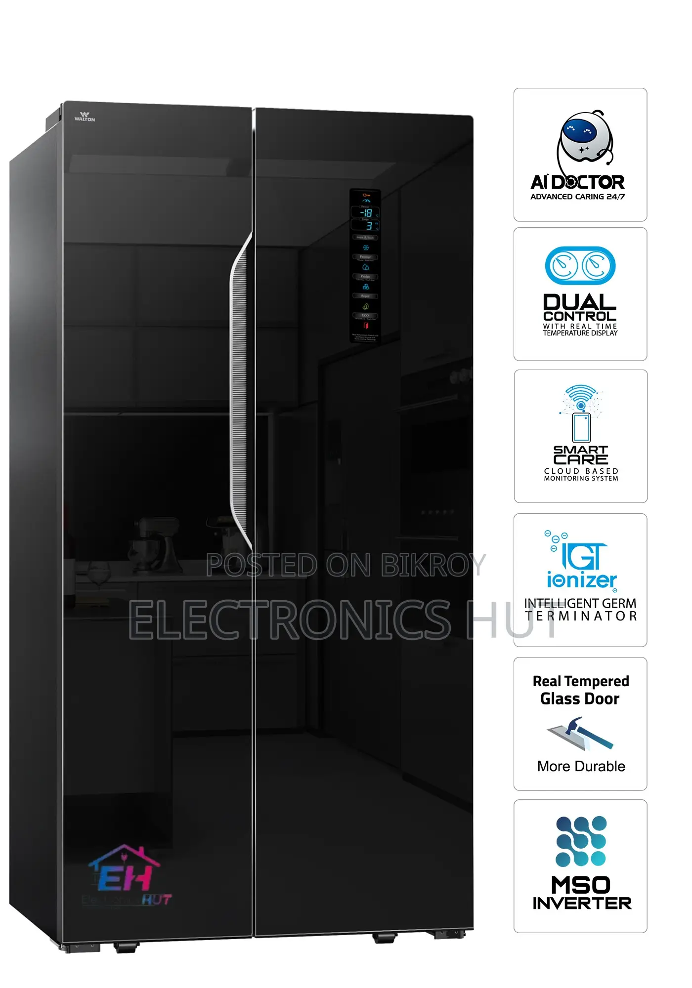 Daily Best Offer (Walton 563 Liter Side-by-side Non-frost Refrigerator)