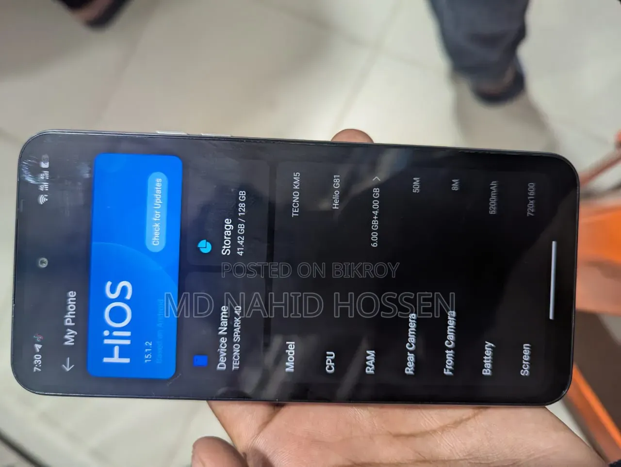 Tecno Spark 40 128 GB Silver