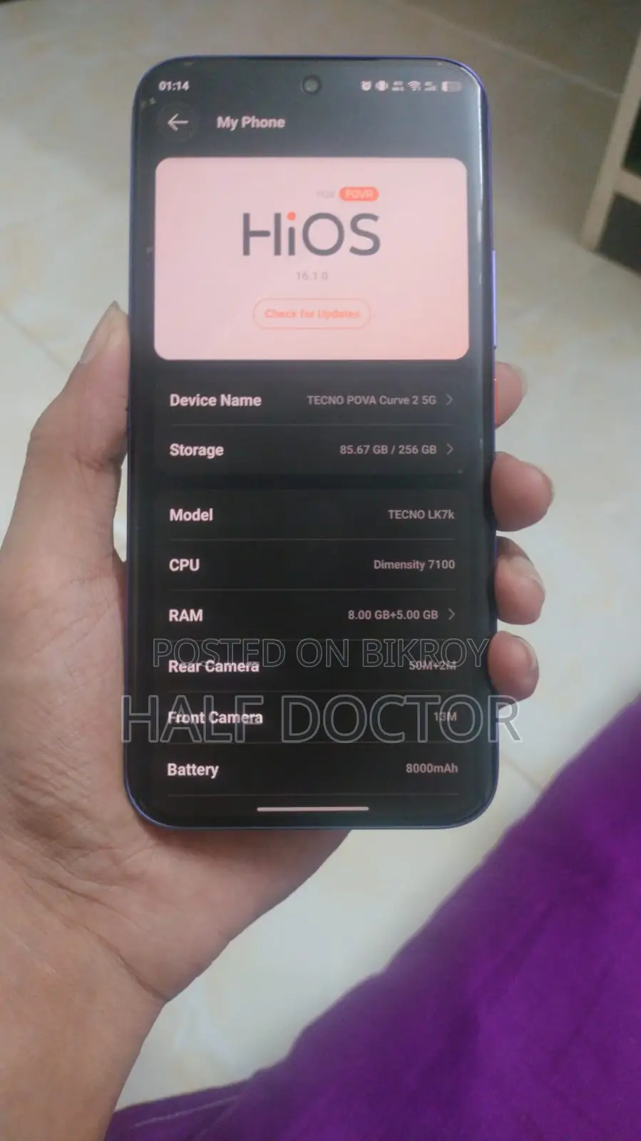 Tecno Pova Curve 2 256 GB Purple