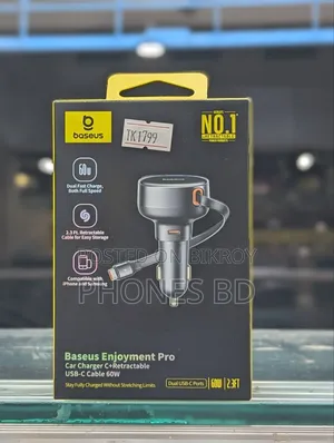 Baseus Enjoyment Pro Retractable Usb C 60w Car Charger