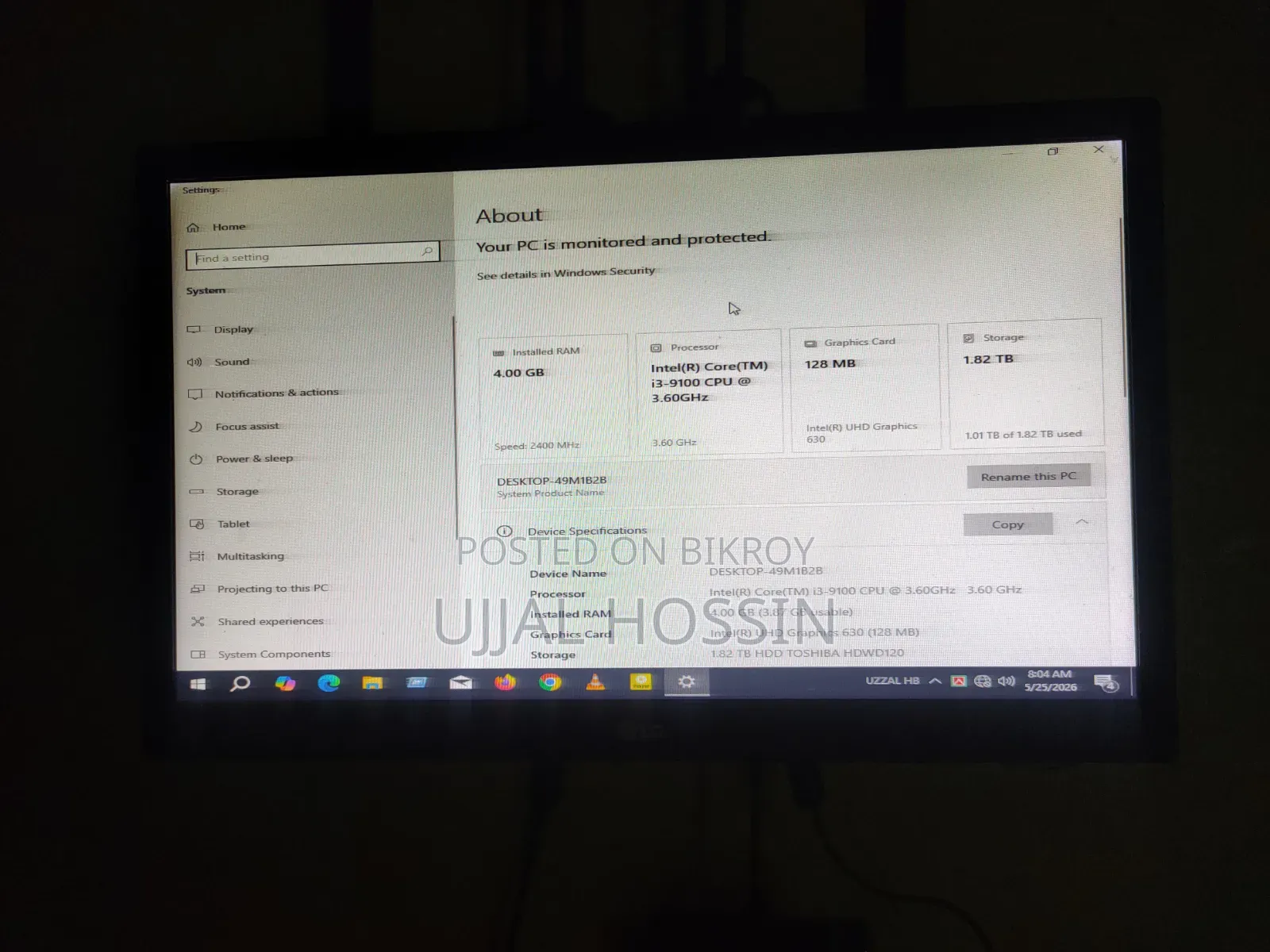 Desktop Computer Asus 4GB Intel Core I3 HDD 1T