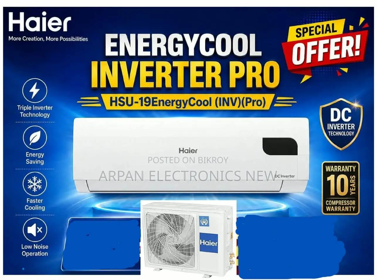 Haier Inverter AC 1.5 Ton Durable Compressor and Long-lasting Performance