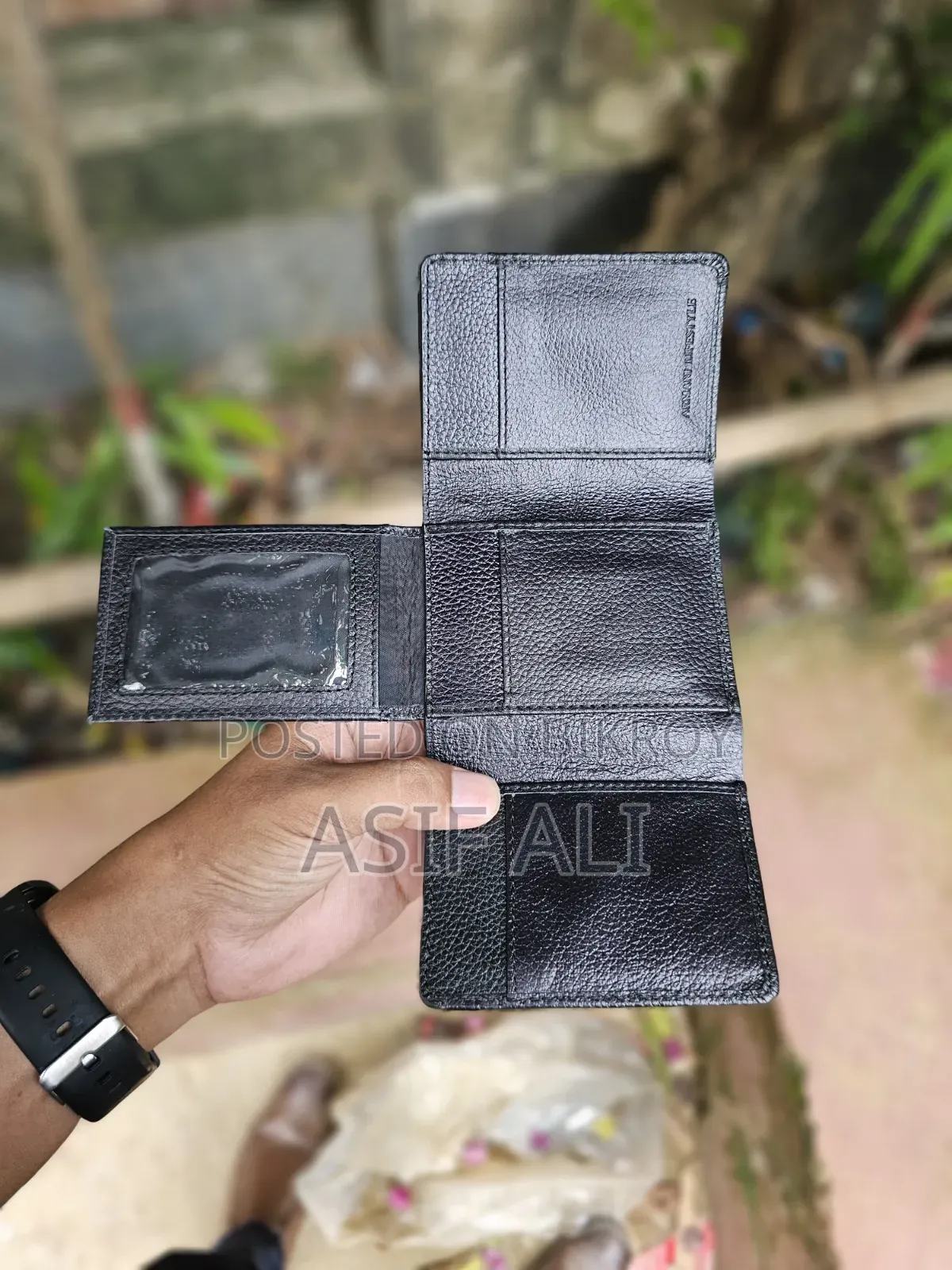 Trifold Card Holder Wallet 100% Jenuine Cow Leather