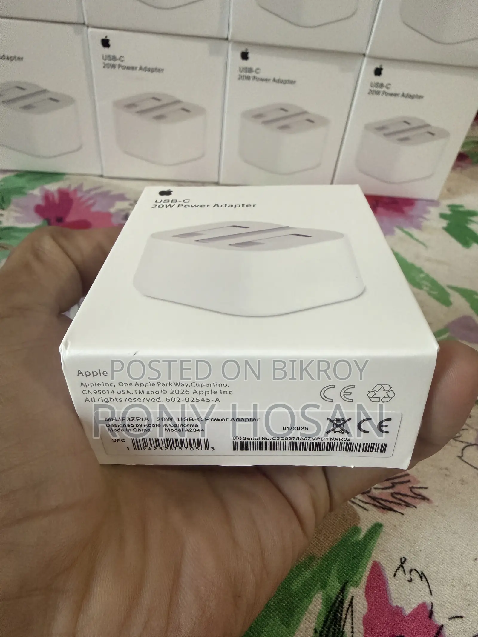Apple 20W অ্যাডাপ্টার এবং ফাস্ট চার্জিং PD কেবল