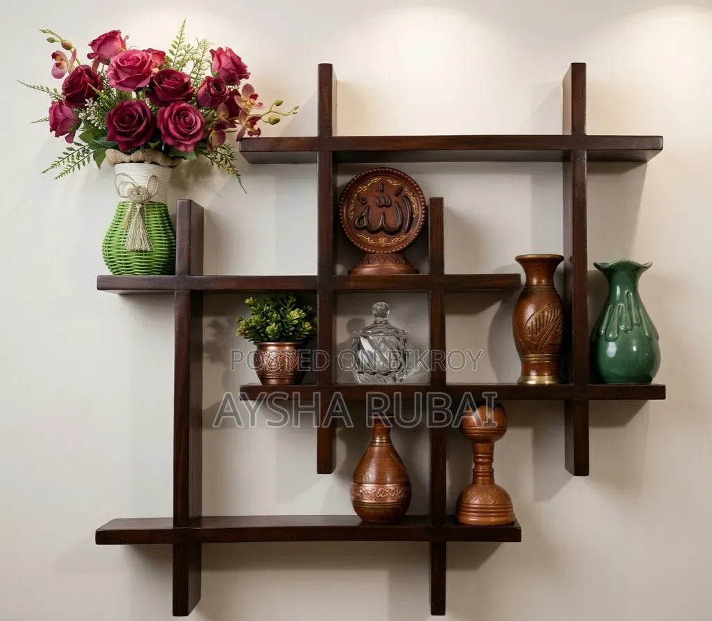 Premium Handmade Wooden Wall Shelf Set – Stylish Home Decor