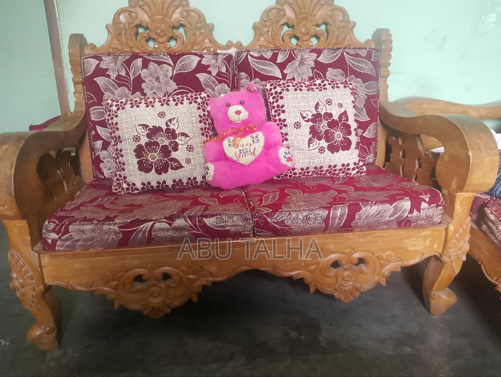 2 + 2 + 1 Designed Shegun Wood Sofa