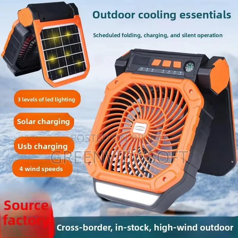 Sollar 7800mah Rechargeable Solar Camping Fan