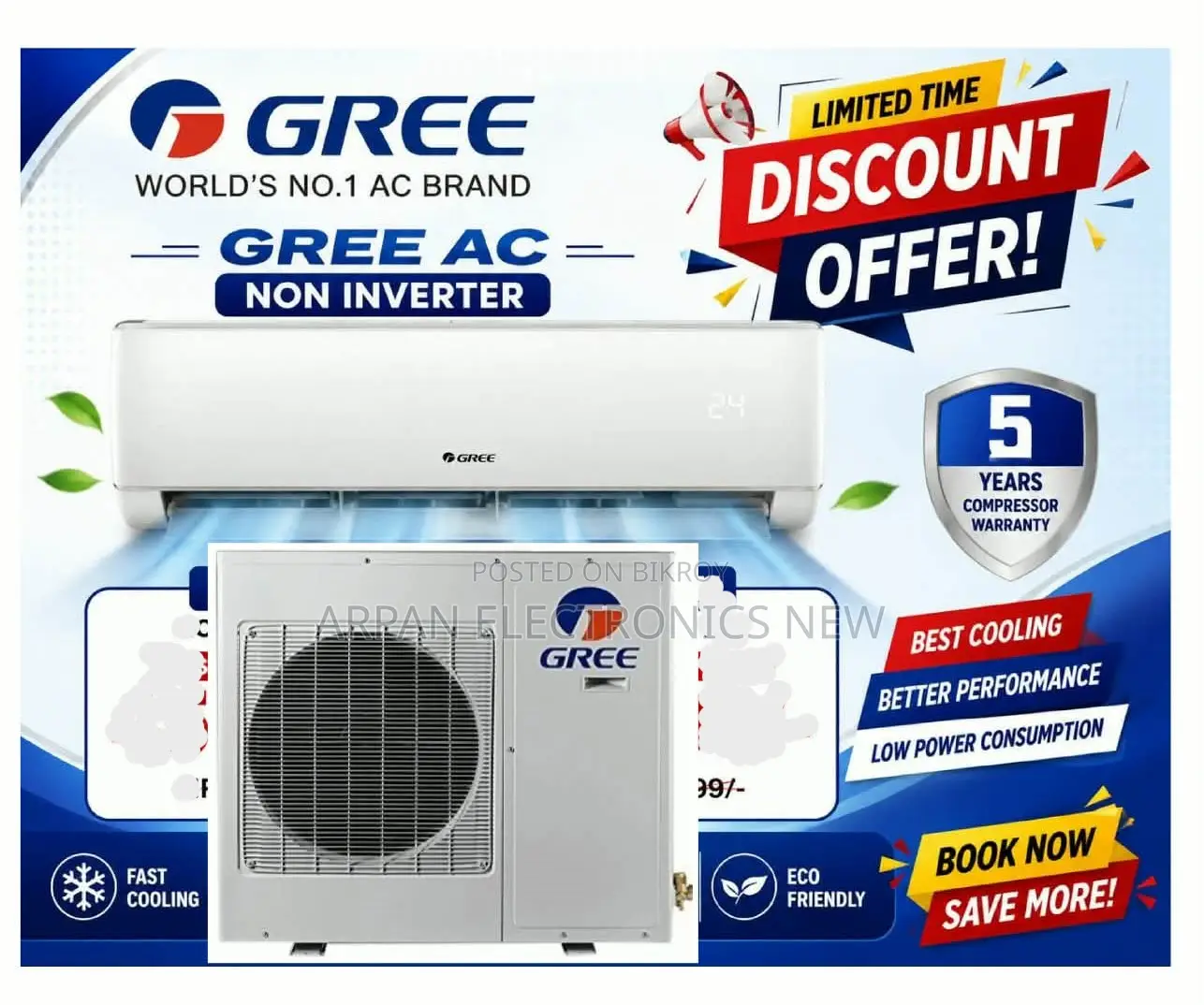 ★★Summer Offer is Here★★ Gree AC 1.5 Ton