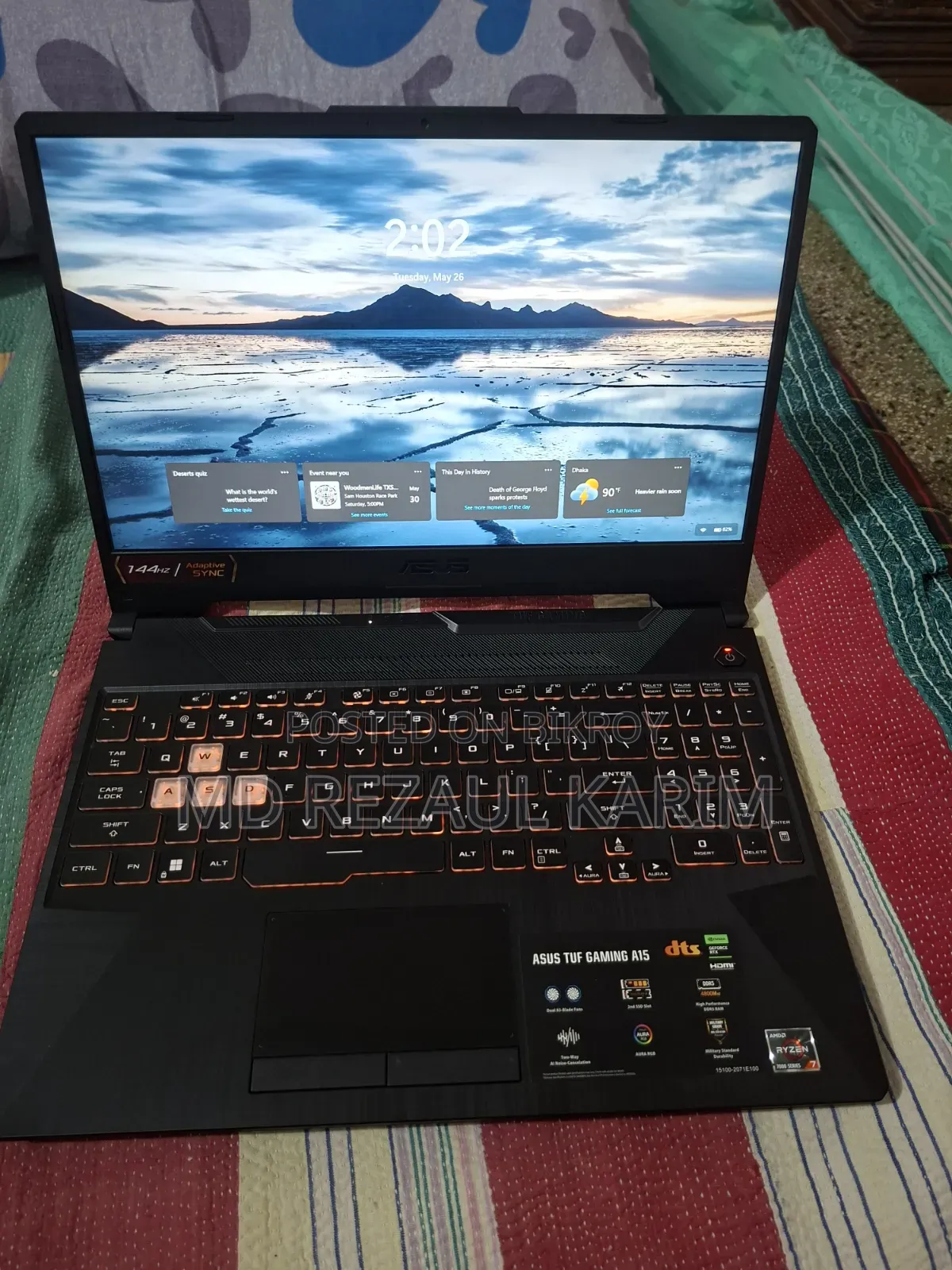 ল্যাপটপ Asus TUF Gaming A15 ৮জিবি AMD Ryzen 7 SSD ৫১২জিবি