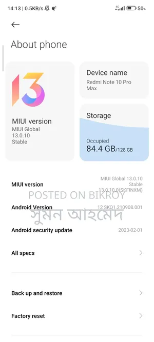 Xiaomi Redmi Note 10 Pro Max 128 GB Black