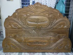 Solid Segun Wood King Size Bed – Luxury Carved Design