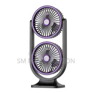 Dual Head Rechargeable Desk Fan for Bedroom/Office Use