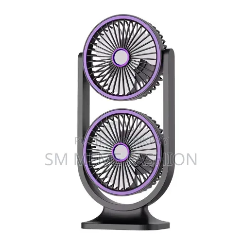 Dual Head Rechargeable Desk Fan for Bedroom/Office Use