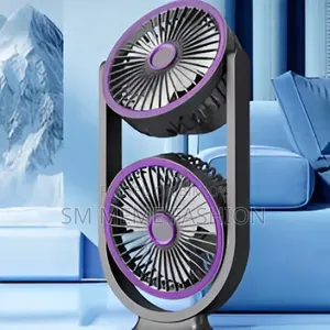 Dual Head Rechargeable Desk Fan for Bedroom/Office Use