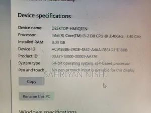 Desktop Computer Asus 8GB Intel Core I3 SSD 256GB