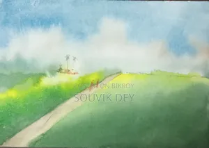 Watercolor painting framed for wall decoration