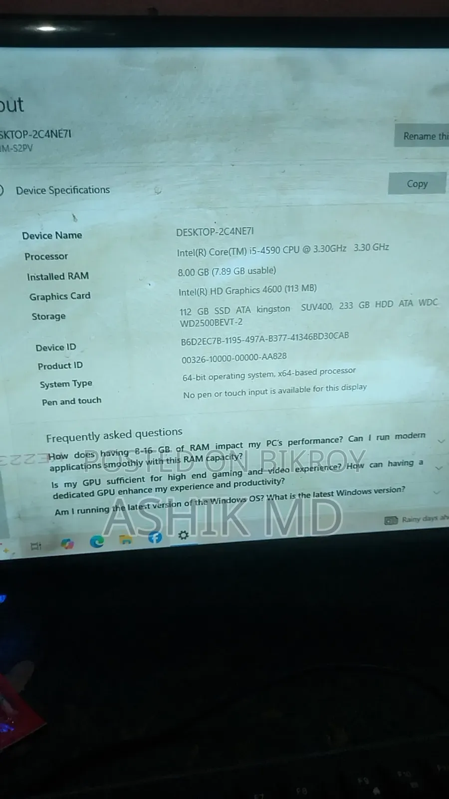 Desktop Computer Gigabyte GB-BNi7HG6-1060 8GB Intel Core I5 SSD 128GB