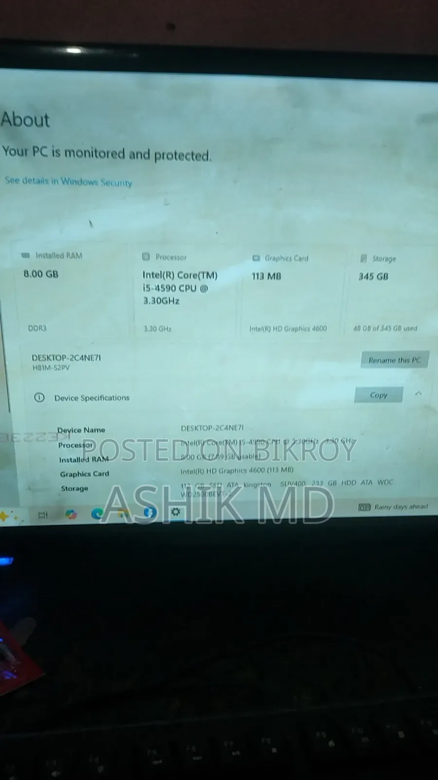 Desktop Computer Gigabyte GB-BNi7HG6-1060 8GB Intel Core I5 SSD 128GB